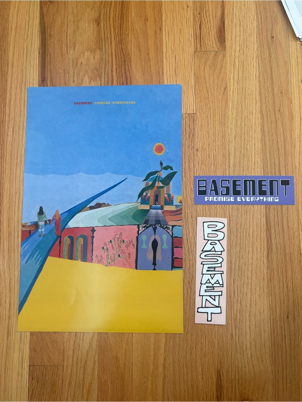 Basement band bundle 2 logo stickers and double-sided poster